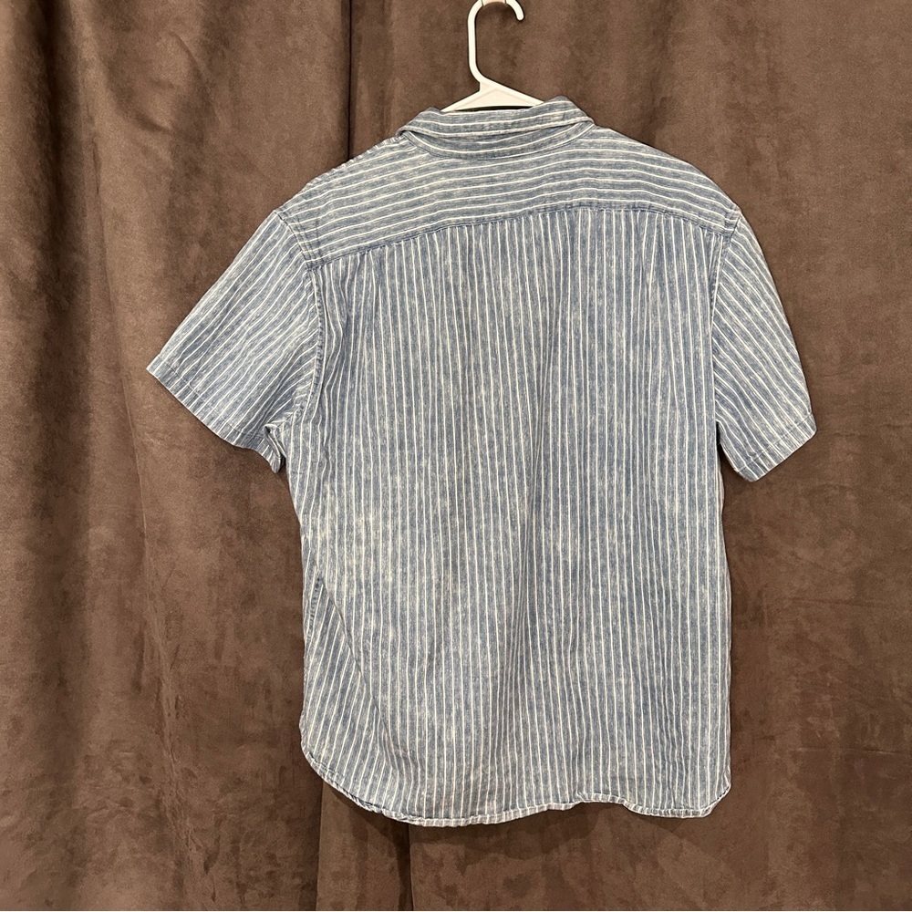 J.Crew Mercantile Cotton Button-Up Shirt Blue White Striped Classic Preppy XL - Picture 10 of 11